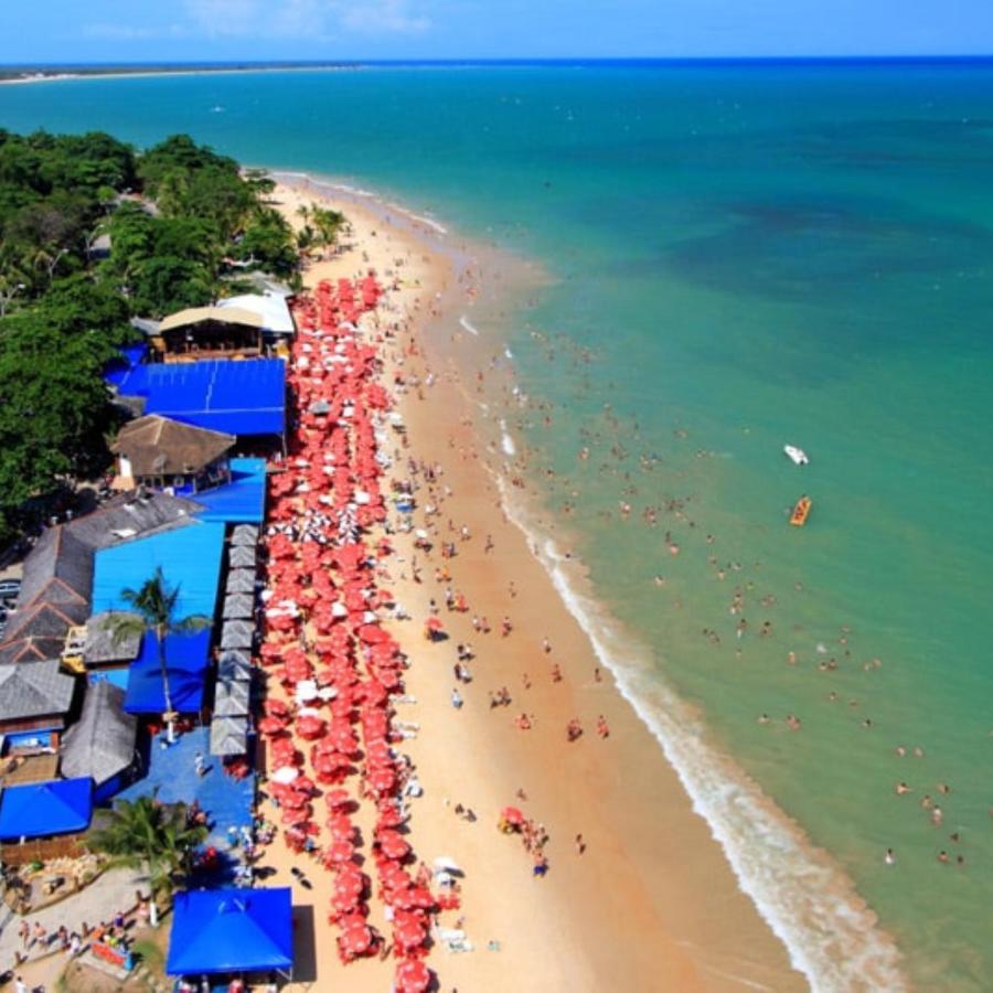 De Frente Pra Praia Apartamento Da Cris Taperapua - Condominio America Praia Flat Porto Seguro Buitenkant foto